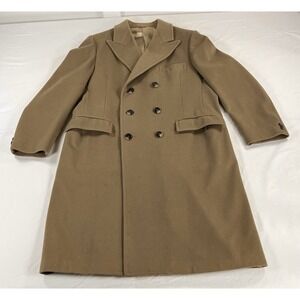 Vintage 70s Union Made Monte Cristo Wool Double Breasted Mafia Overcoat Men's L